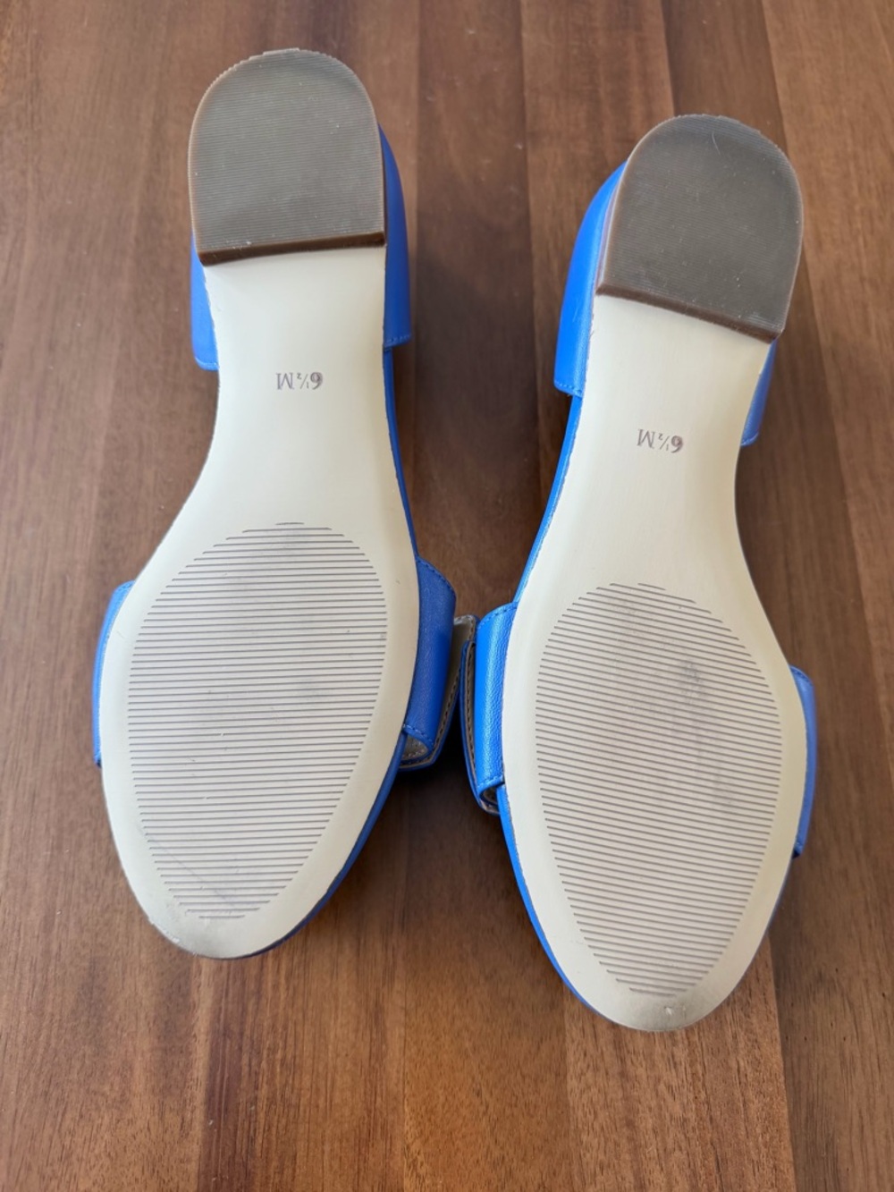 Talbots Bright Blue D'Orsay Flats with Tortoiseshell Accent - Picture 9 of 10